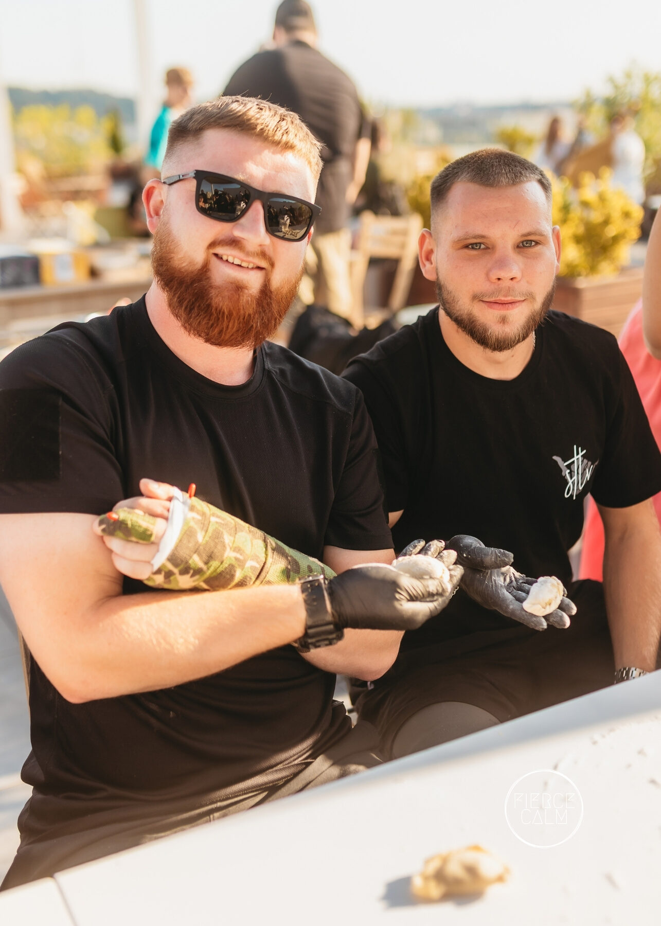 Two community members spending time together outdoors