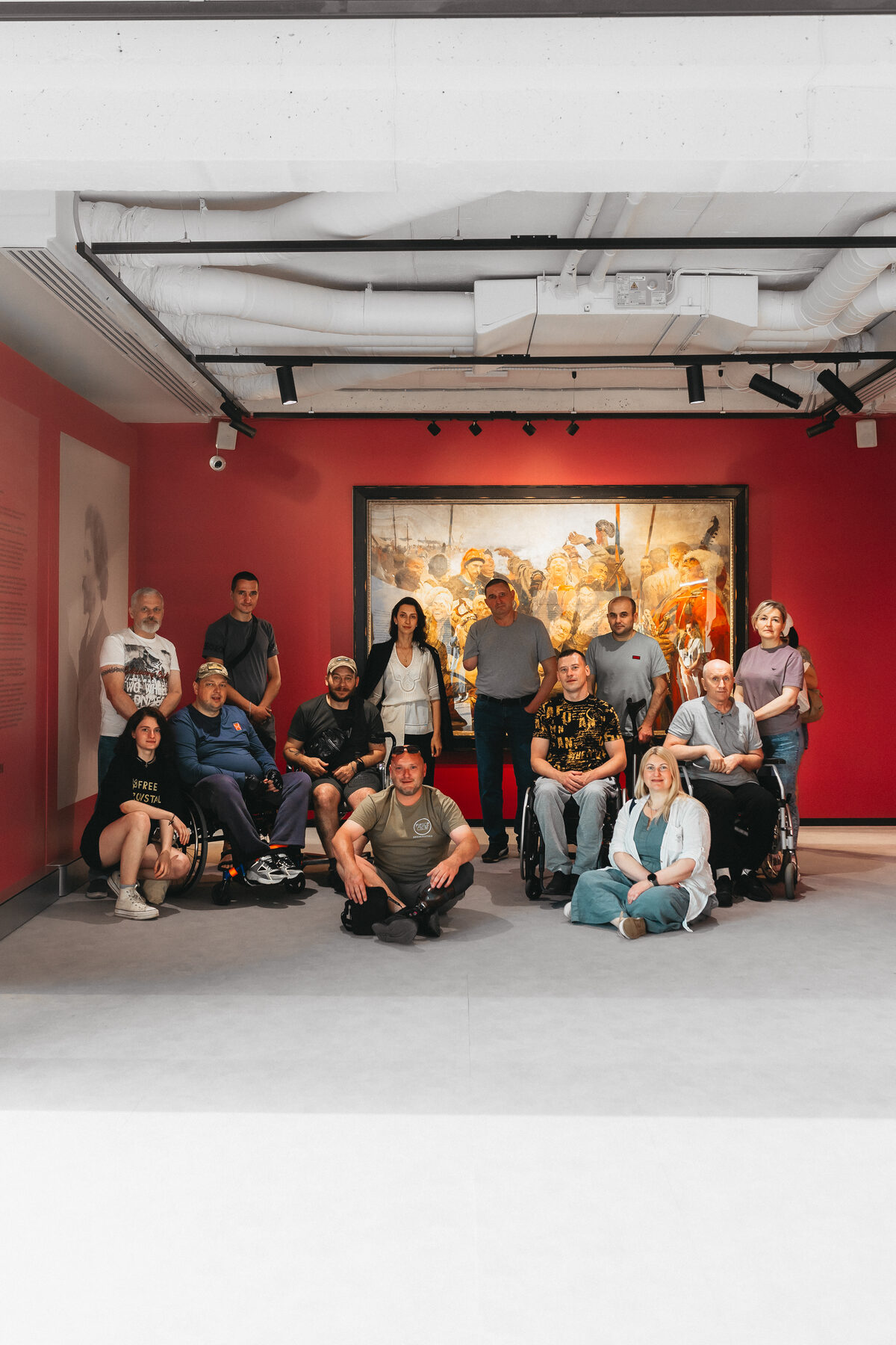 Fierce Calm participants gathered together in a gallery