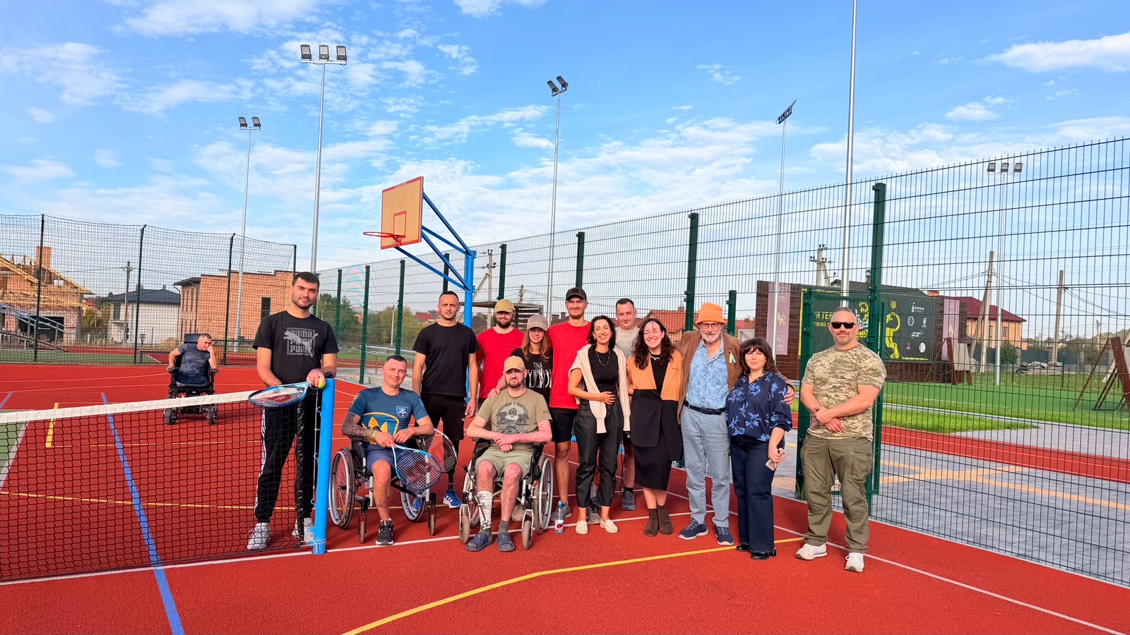 Fierce Calm participants and team members at an outdoor adaptive sports session